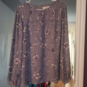 Loft purple floral shirt